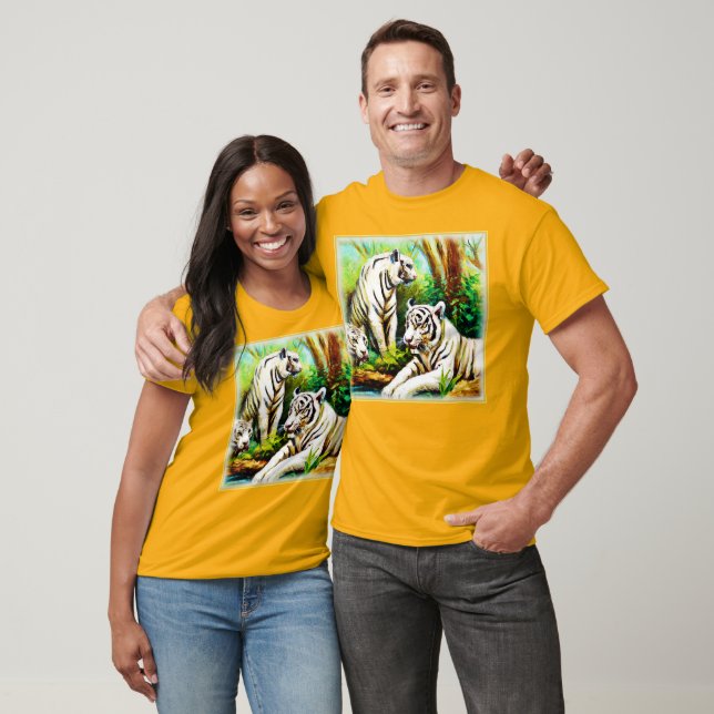 Cute White Tigers in the Jungle. Köp nu T Shirt (Unisex)