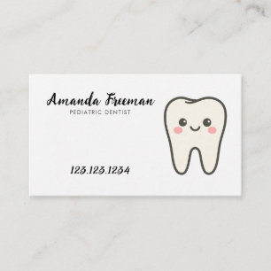 Cute White Tooth Pediatriska dentist Tidsbeställning Kort