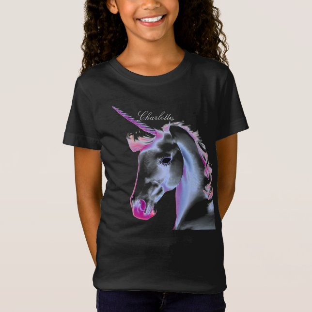 Cute White Unicorn AI Designer T-Shirt (Framsida)