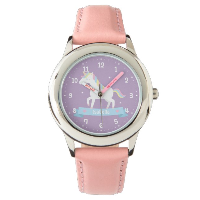 Cute White Unicorn Girls Watch Armbandsur (Framsida)