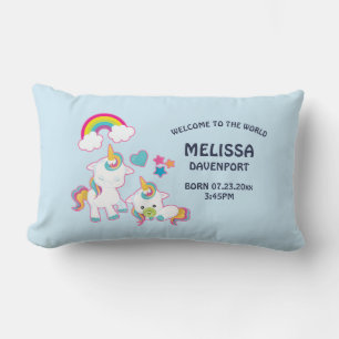 Cute White Unicorns Magic Mamma & Baby Birance Lumbarkudde