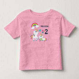 Cute White Unicorns Magic Mamma & Baby Birthday T Shirt