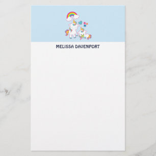 Cute White Unicorns Magic Mamma & Baby Brevpapper