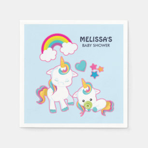 Cute White Unicorns Magic Mamma & Baby Pappersservett