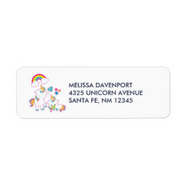 Cute White Unicorns Magic Mamma & Baby Returadress Etikett