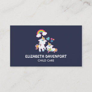 Cute White Unicorns Magic Mamma & Baby Visitkort