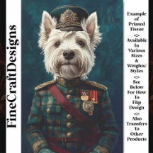 Cute White Westie, militär, enhetlig CF1 Decoupage