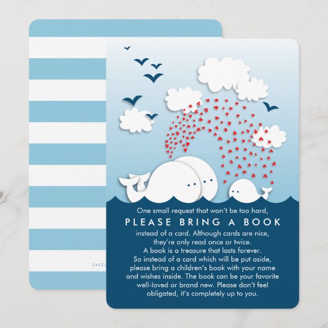 Cute White Whales Par för in ett Bok-kort Inbjudningar (Fram/baksida)