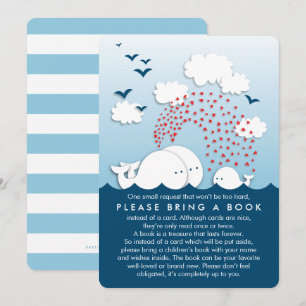Cute White Whales Par för in ett Bok-kort Inbjudningar