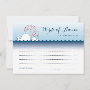 Cute White Whales Snyggt Ord of Advice Cards Rådkort
