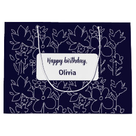 Cute White Wildblommor Mönster Monogrammed