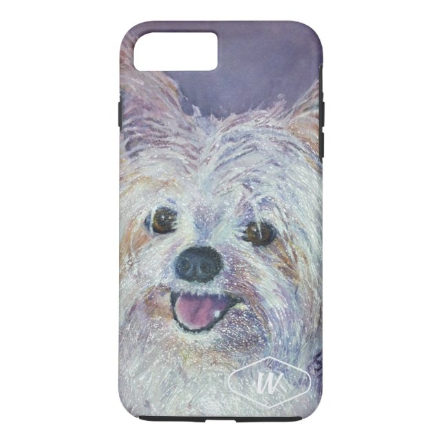 CUTE WHITE YORKIE MIX Case-Mate iPhone SKAL (Baksida)