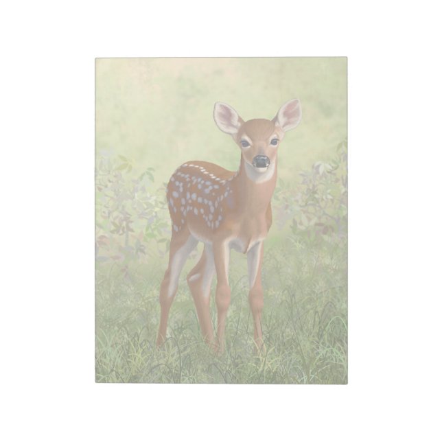 Cute Whitetail Fawn Anteckningsblock (Roterad)