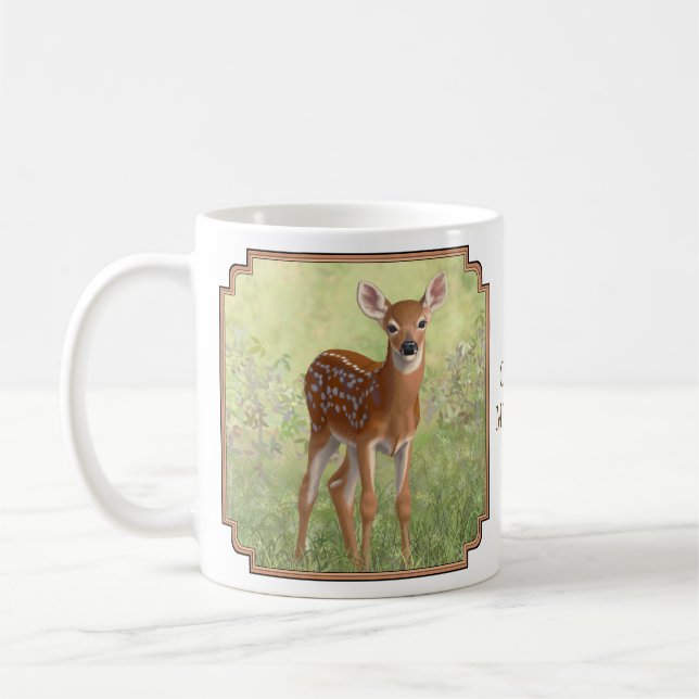 Cute Whitetail Fawn Kaffemugg (Vänster)