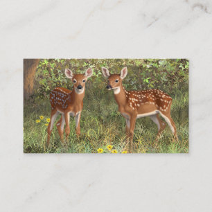 Cute Whitetail Hjort Twin Fawns Visitkort