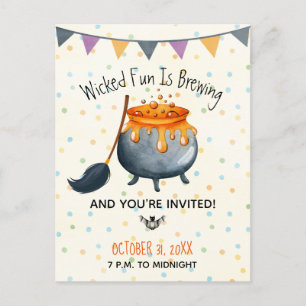 Cute Wicked-Roligten brinner Halloween fest Vykort