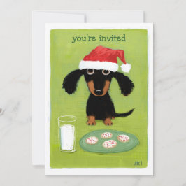 Cute Wiener Hund julfest Inbjudningar