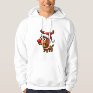 Cute Wiener Hund Rudolph Tecknad Hoodie