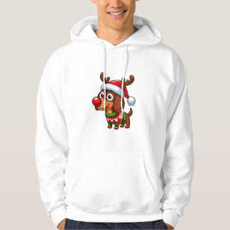Cute Wiener Hund Rudolph Tecknad Hoodie