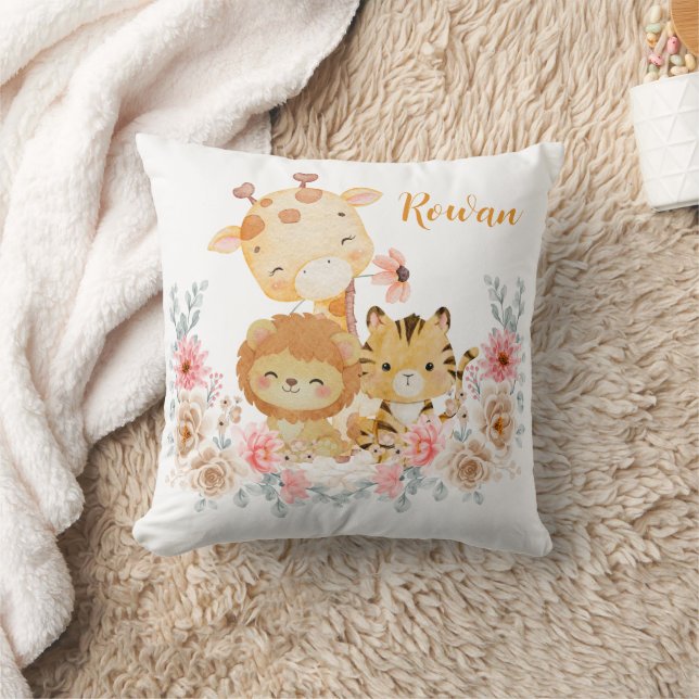 Cute Wild Animal Throw Pillow Kudde (Filt)