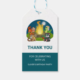 Cute Wild Animals Jungle Camping Birthday Party  Presentetikett
