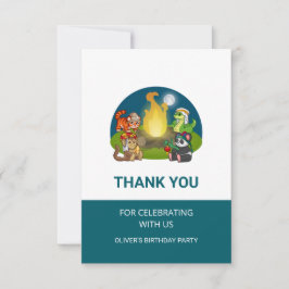 Cute Wild Animals Jungle Camping Birthday Party  Tack Kort