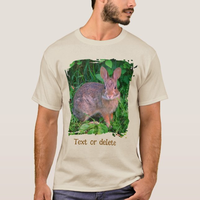 Cute Wild Brown Rabbit Wildlife Personalized T Shirt (Framsida)