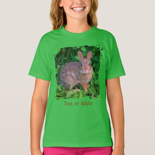 Cute Wild Brown Rabbit Wildlife Personalized T Shirt (Framsida)