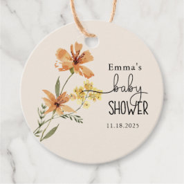 Cute Wildblomma Baby Shower Gåvor Etiketter