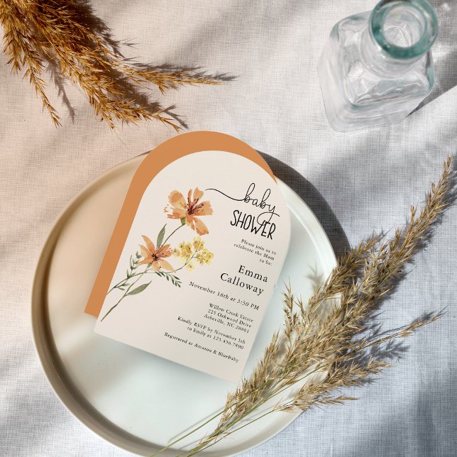 Cute Wildblomma Baby Shower Inbjudningar (Skapare uppladdad)