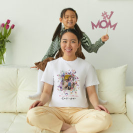 Cute Wildblommor Butterflies Photo Mors dag T Shirt