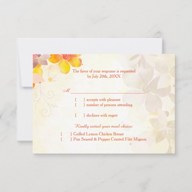 Cute Wildblommor Garden Wedding Meal Choice OSA (Framsida)