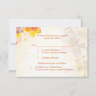 Cute Wildblommor Garden Wedding Meal Choice OSA Kort