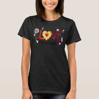 Cute Wildflower Heart Love Grammy Life Happy Birth T Shirt
