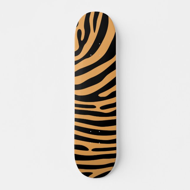 Cute Wildlife Bengal Tiger Animal Print Mönster Mini Skateboard Bräda 18,5 Cm (Framsida)