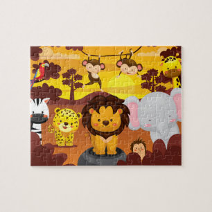 Cute Wildlife Jungle Animals Kids Puzzle Pussel