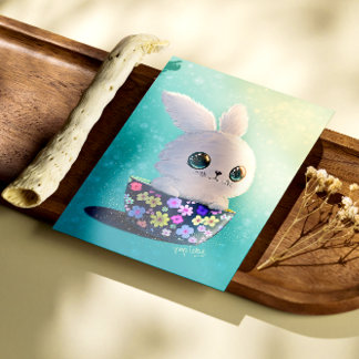 Cute Wildlife Of Spring Guardian: Bunny in Bloom Fototryck