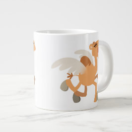 Cute Winged Tecknad Camel Jumbo Mugg