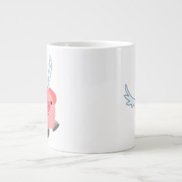 Cute Winged Tecknad Gris Jumbo Mugg