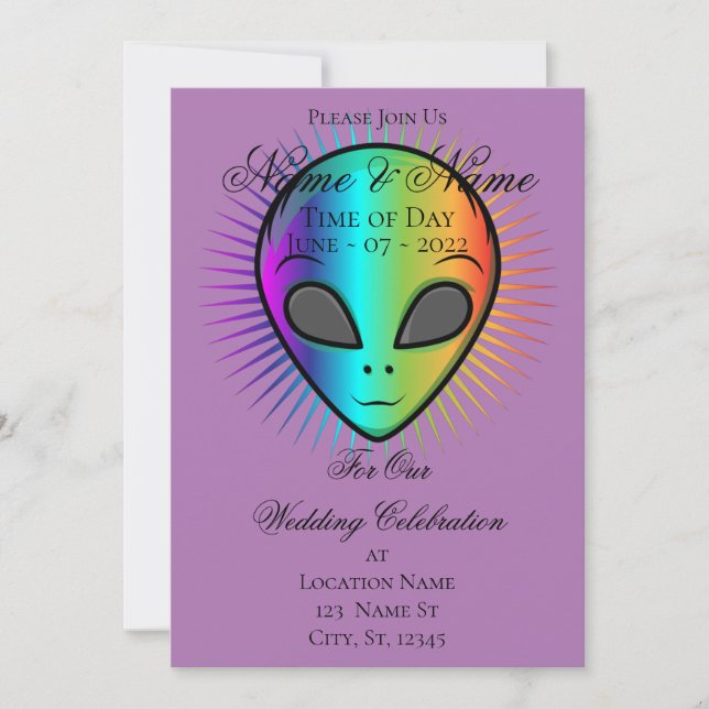 Cute Winking Alien Head Thunder_Cove Inbjudningar (Framsida)