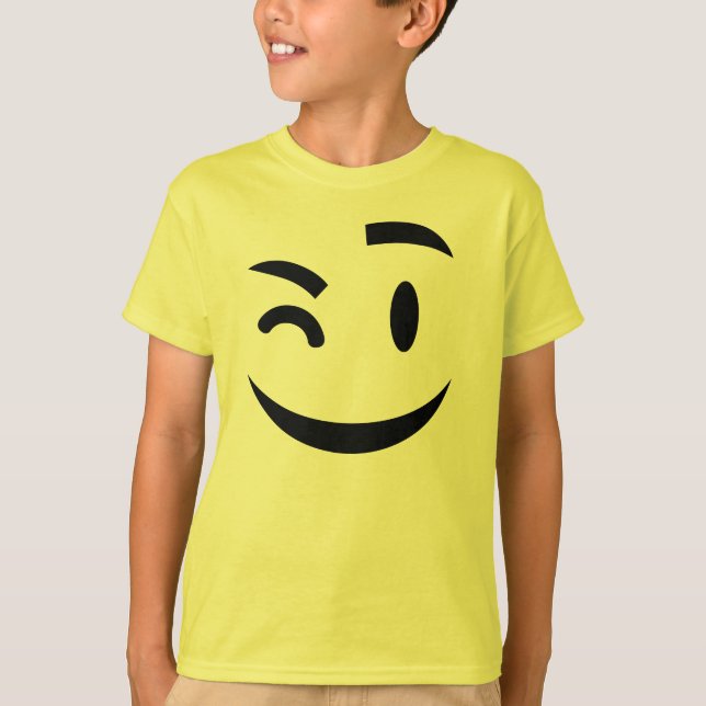 Cute winking emoji t shirt (Framsida)