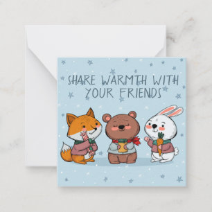 Cute Winter Animals Anteckningskort