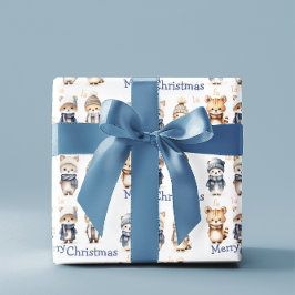 Cute Winter Animals Fa La God jul Presentpapper