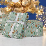Cute Winter Animals Personlig jul Presentpapper<br><div class="desc">Den här söta inslagningen av pappra produkter är vinterdjur, med hatt och halsdukar - man hittar polar björnar, penguiner, rävar, ekorrar och kaniner. Snöflingor, polkagrisar, Julgranar och cookies för pepparkaksgubbe ger en roligt, en liten pekpenna. Den innehåller textmallar för Julhälsningar och namn. Enkel att anpassa för en unik gåva ge...</div>