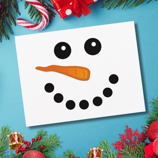 Cute Winter Ansikte Festive Helgdagar Tecknad Snög Vykort (Skapare uppladdad)