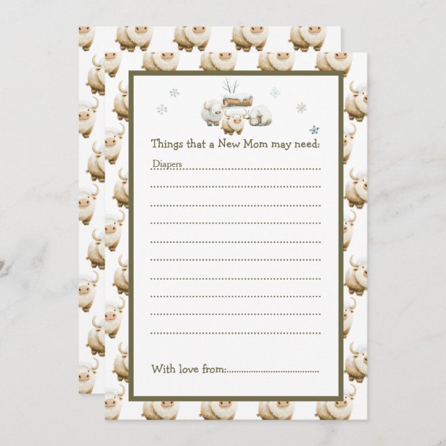 Cute Winter Arctic Cow Baby Shower Inbjudningar (Fram/baksida)