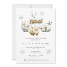 Cute Winter Arctic Cow Baby Shower