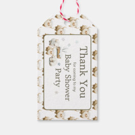 Cute Winter Arctic Cow Baby Shower Presentetikett