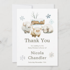 Cute Winter Arctic Cow Baby Shower Tack Kort