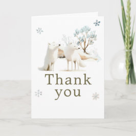 Cute Winter Arctic Wolf Birthday Party Tack Kort